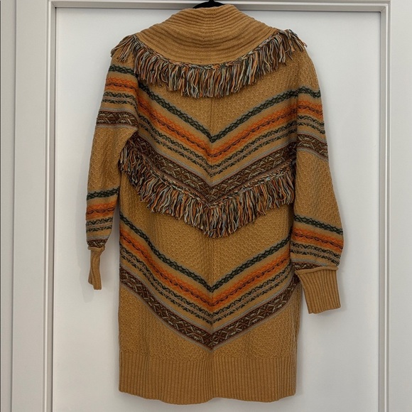 :Price Firm: Anthropologie Fringed Cardigan Sweater in Neutral Pattern - Picture 7 of 11